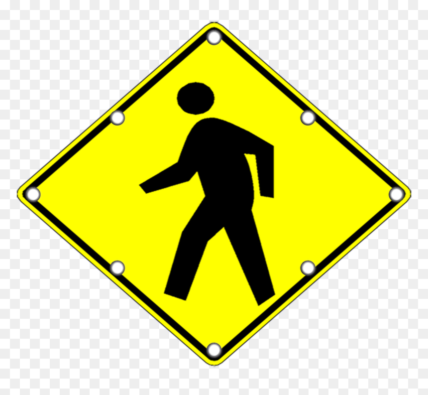Solar Led Pedestrian Crossing Sign - Road Sign, HD Png Download - blank street sign png