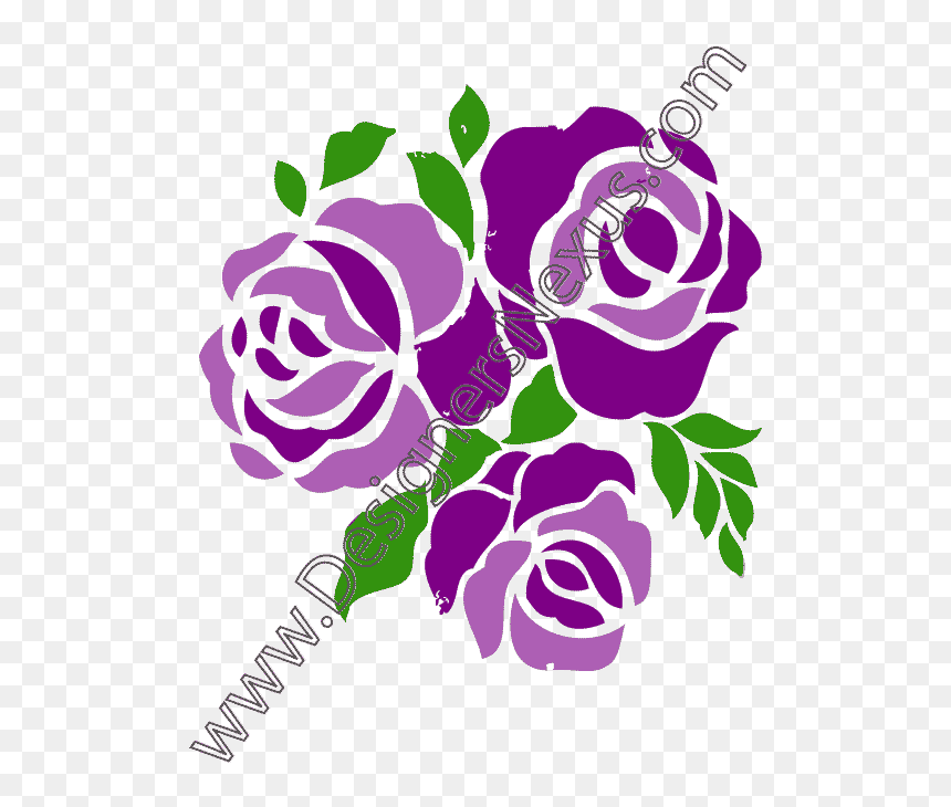 Purple Rose Clipart Three Rose - Purple Flower Clip Art, HD Png Download - rose vector png