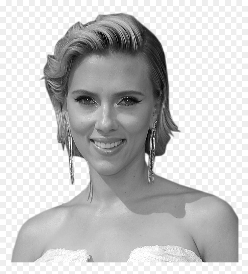 Transparent Scarlett Johansson Png - Scarlett Johansson Black And Whitesmiling, Png Download - scarlett johansson png