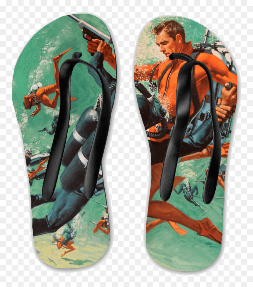 Retro James Bond Thunderball - Flip-flops, HD Png Download - flip flop png