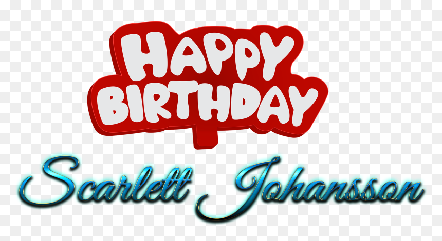 Scarlett Johansson Happy Birthday Name Logo - Calligraphy, HD Png Download - scarlett johansson png