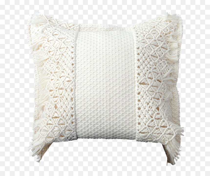 Azulina Home Handwoven Cotton Neutral Decorative Pillows - Throw Pillow, HD Png Download - knitting png