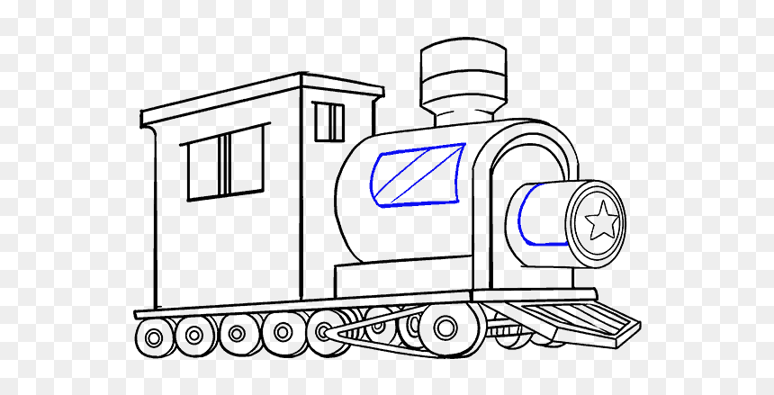 Train Easy To Draw, HD Png Download - steam train png