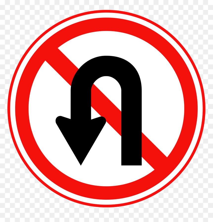 No U Turn Traffic Sign , Png Download - Sign Of No U Turn, Transparent Png - street signs png