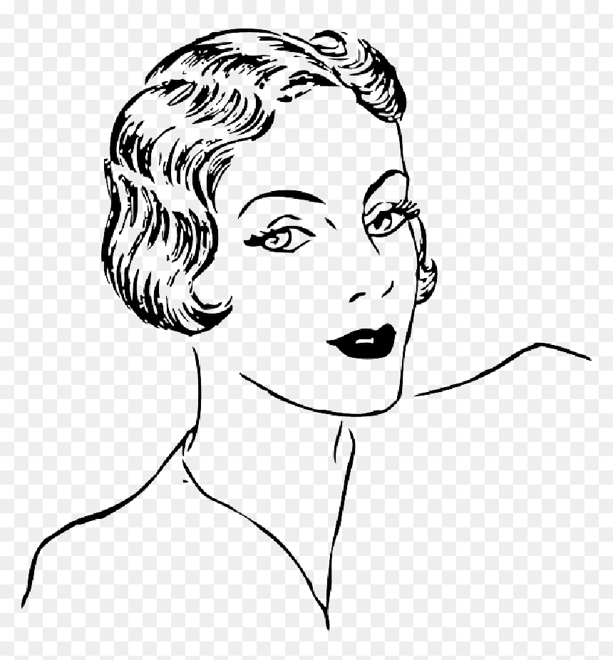 Old, Outline, Lady, Woman, Face, Fashion, Cartoon, - Clipart Woman, HD Png Download - woman face png