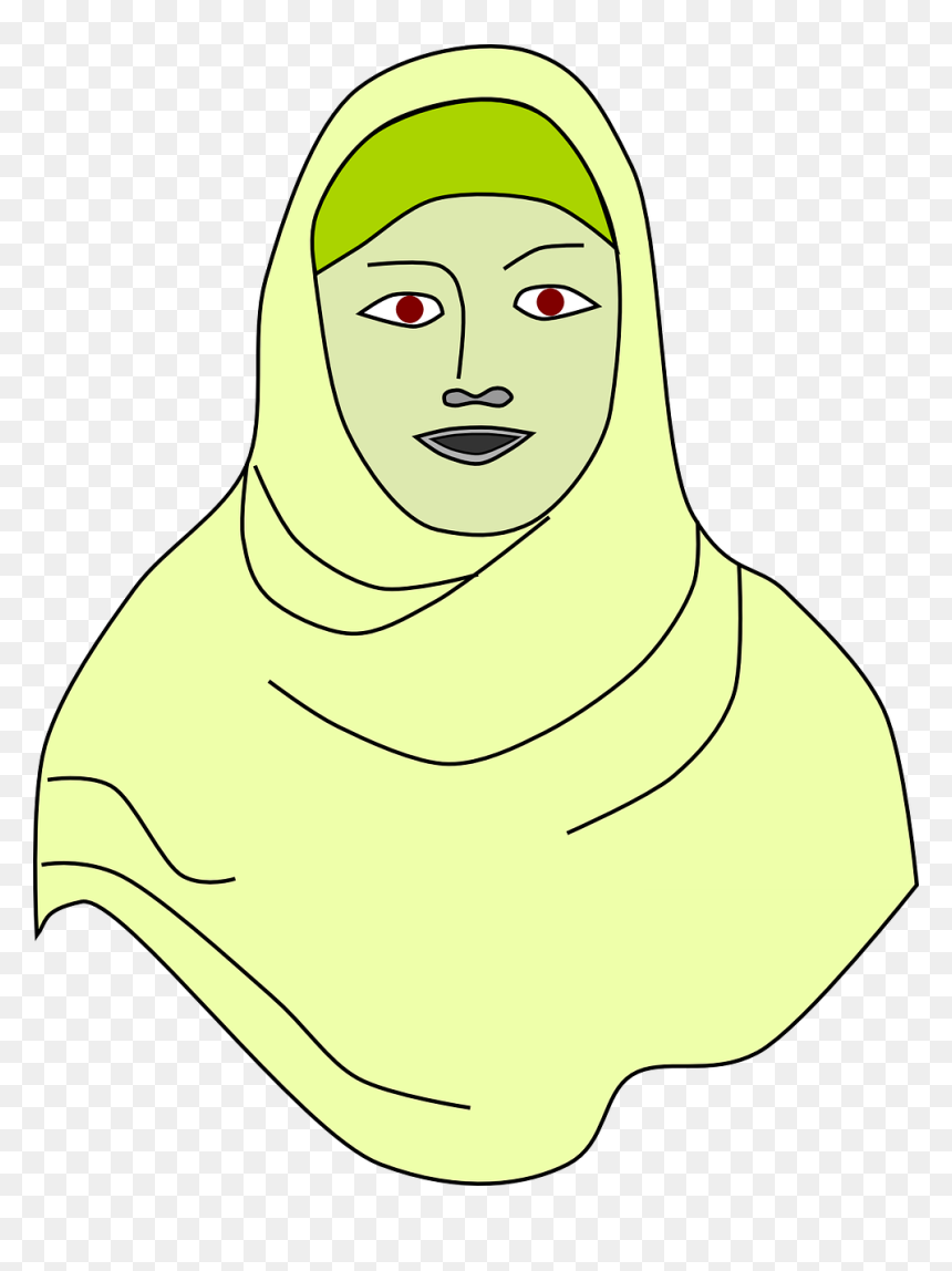 Draw Muslim Mother Cartoon, HD Png Download - veil png