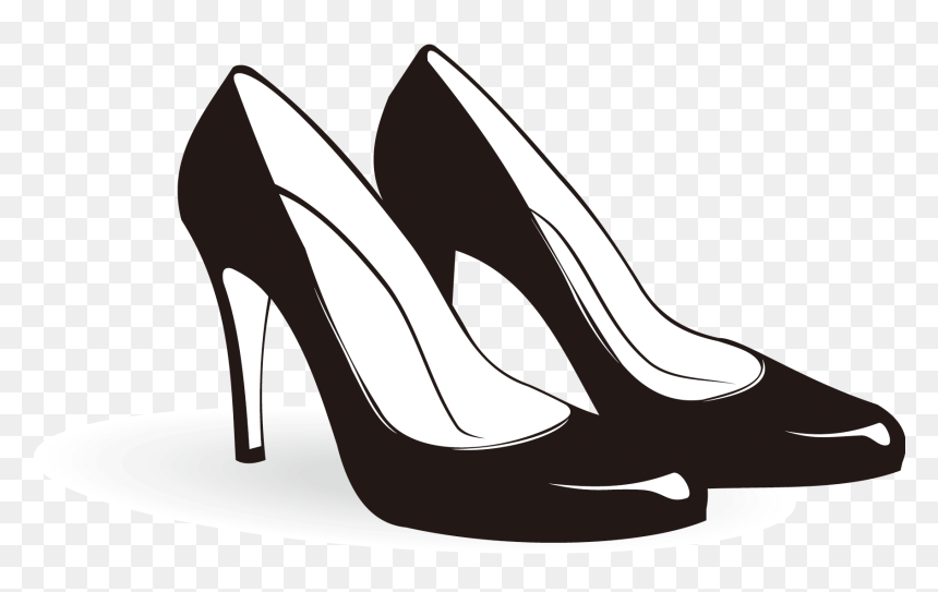 Shoe High-heeled Footwear Sneakers Clip Art - High Heels Clipart Black And White, HD Png Download - heels png