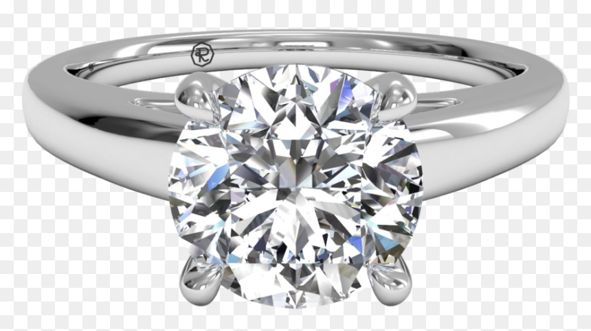 Round Double Band Engagement Ring - Channel Set Diamond Solitaire Ring, HD Png Download - diamond sparkle png