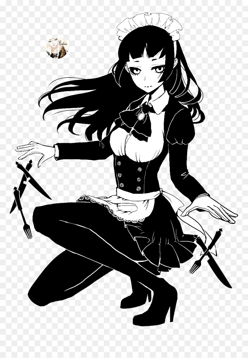 - Black And White Anime Transparent , Png Download - Black And White Anime Girl, Png Download - anime transparent png