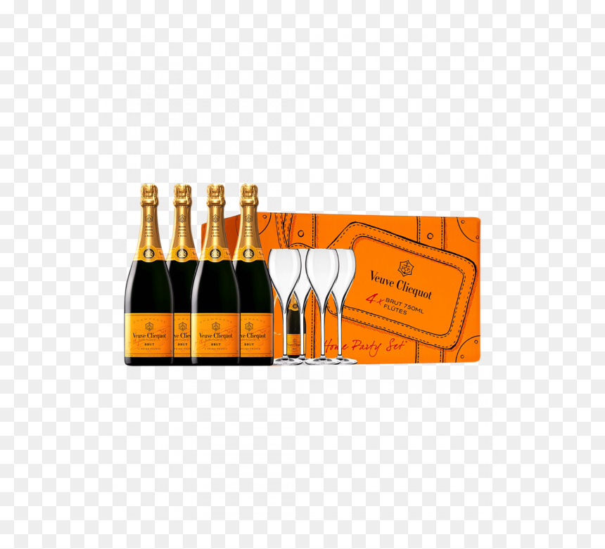 Veuve Clicquot Pack Free Glasses, HD Png Download - champagne bottle popping png