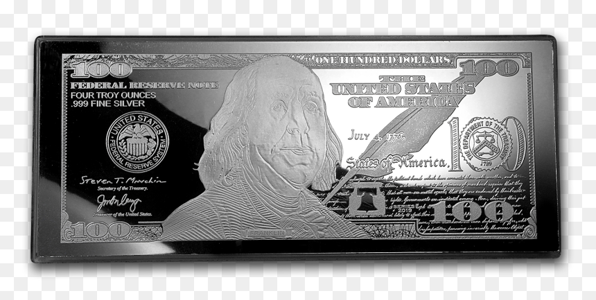 4oz Silver Bar, HD Png Download - hundred dollar bill png