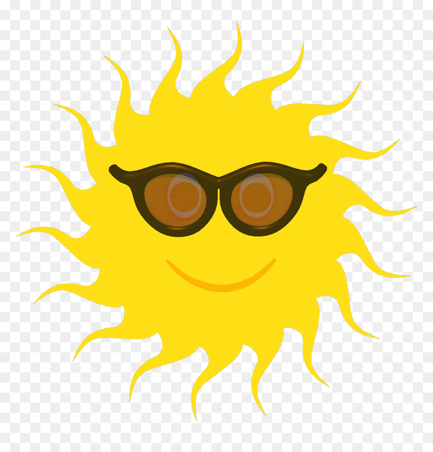 Yellow Sun Black Sunglasses - Smiley, HD Png Download - black sunglasses png