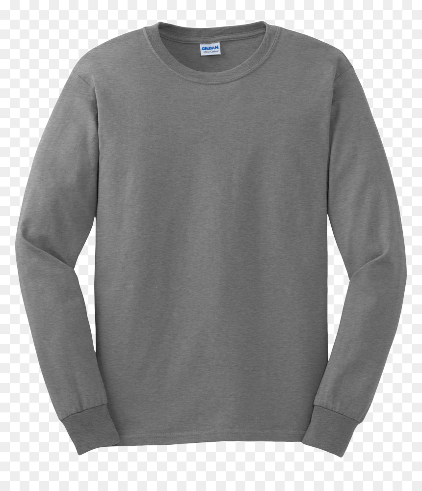 Gildan Long Sleeve T Shirt - Long-sleeved T-shirt, HD Png Download - blank t shirt png