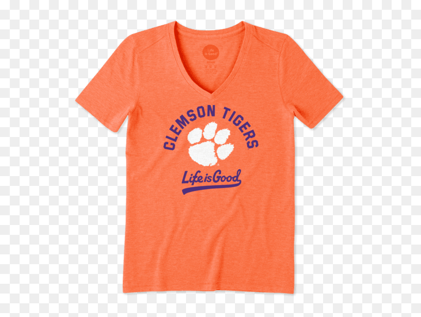 Women"s Clemson Tigers Gradient Tailwhip Cool Vee - Active Shirt, HD Png Download - clemson paw png