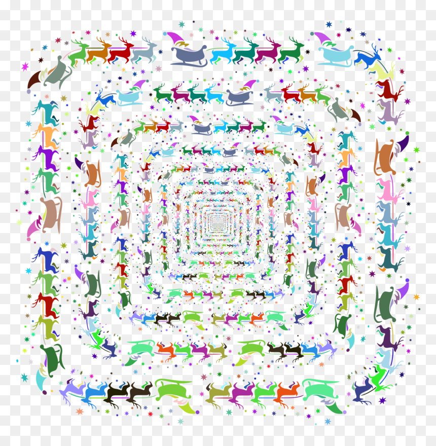 Transparent Tunnel Clipart - Christmas Border Clipart Reindeer, HD Png Download - border design png