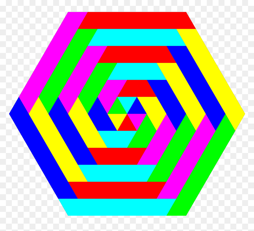Hexagon Rainbow, HD Png Download - hexagon outline png