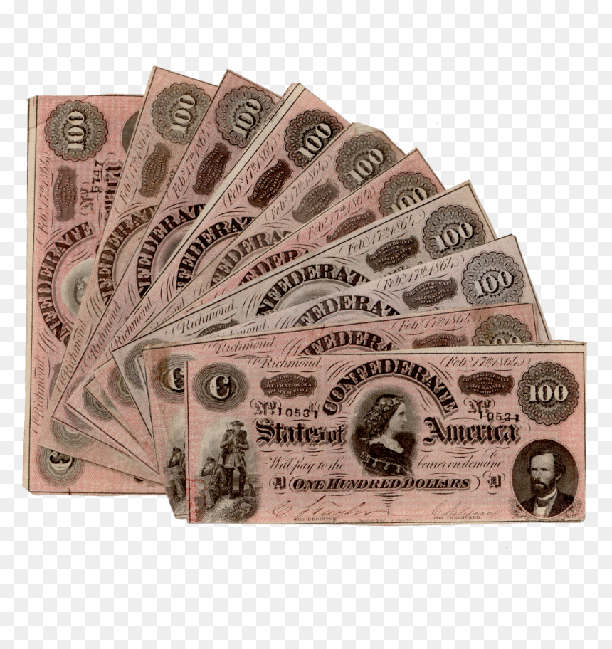 T-65 1864 "lucy Pickens - Confederate States Of America 50 Dollars, HD Png Download - hundred dollar bill png