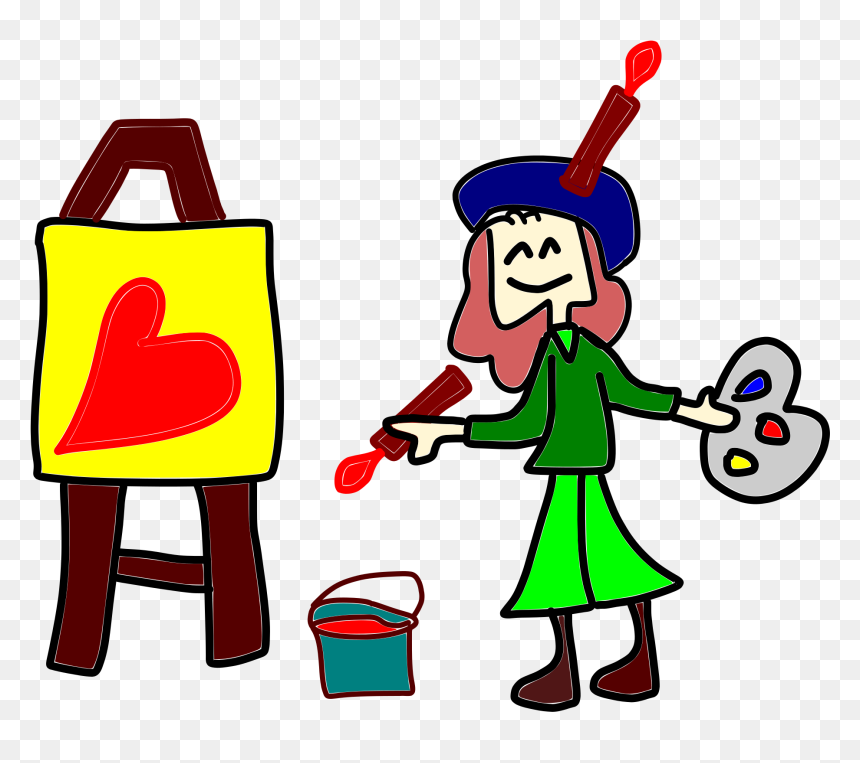 Painter With A Picture Clip Arts - Person Painting Clip Art, HD Png Download - painter png