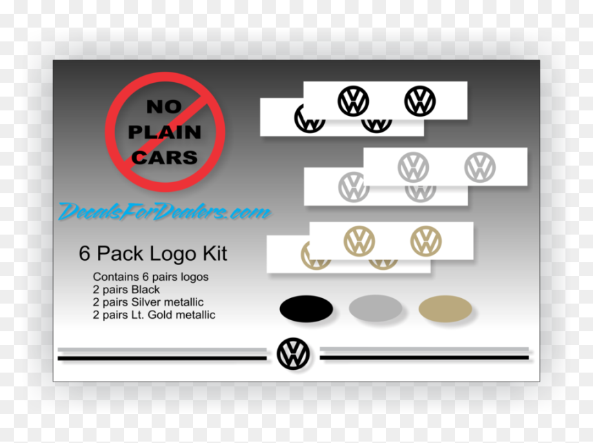 Volkswagon 6 Pack Vinyl Emblem Logo Decal Kit - Circle, HD Png Download - pinstripe png