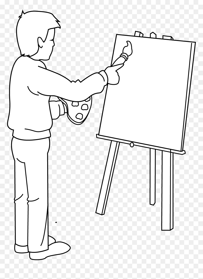 Artist Clipart Black And White Images Pictures - Painter Clipart Black And White Png, Transparent Png - painter png
