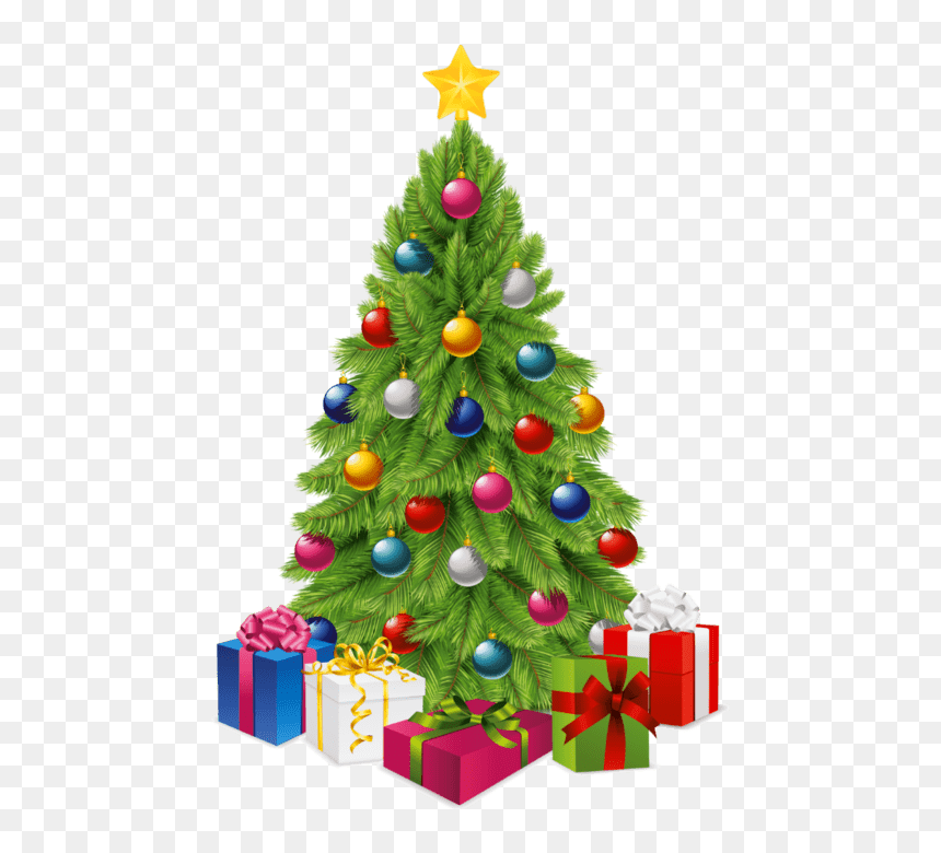 Transparent Tree With Gift Boxes Png Picture - Transparent Background Christmas Tree Clipart, Png Download - christmas tree clipart png
