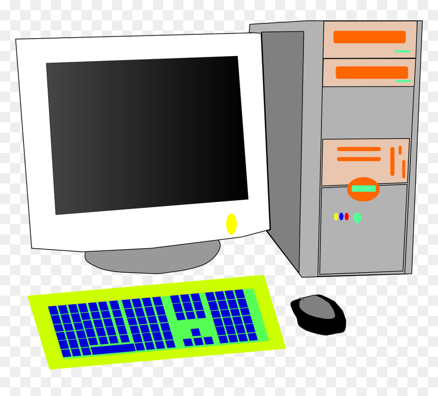Onlinelabels Clip Art - Old Monitor Crt Desktop Computer, HD Png Download - computer desk png