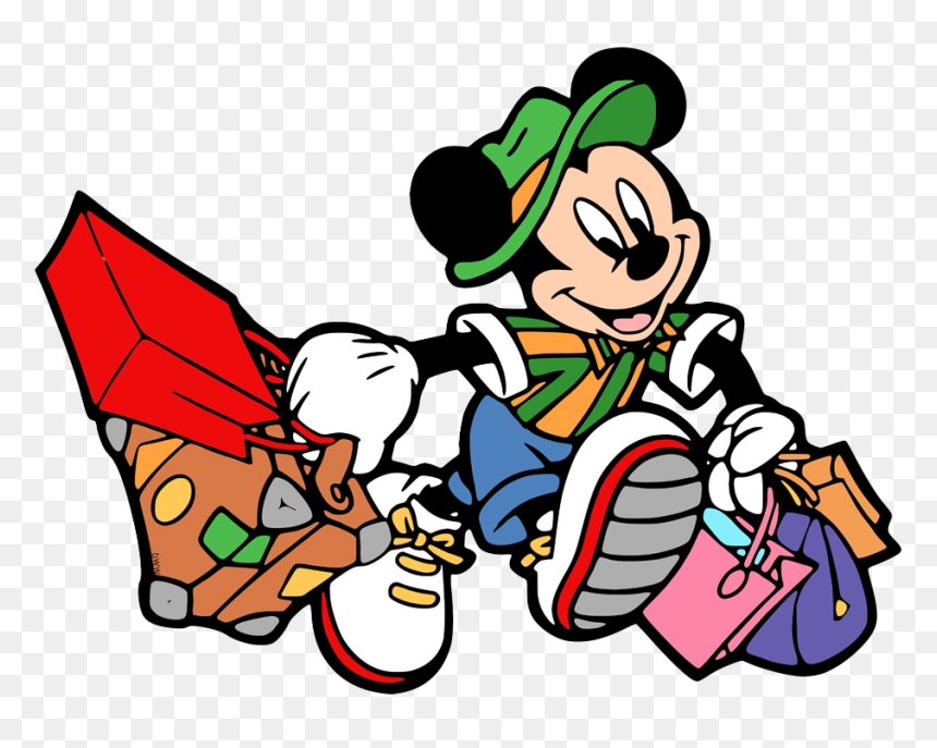 Mickey Mouse Clip Art - Mickey Mouse Carrying Luggage, HD Png Download - vacation png