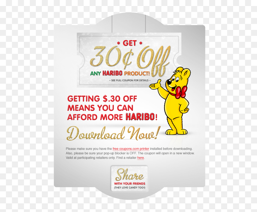 Haribo Gummy Bears Only $0 - Haribo, HD Png Download - gummy bears png