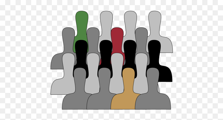 Large Group Silhouette Color Outlines Png Icons - คน Png, Transparent Png - group silhouette png