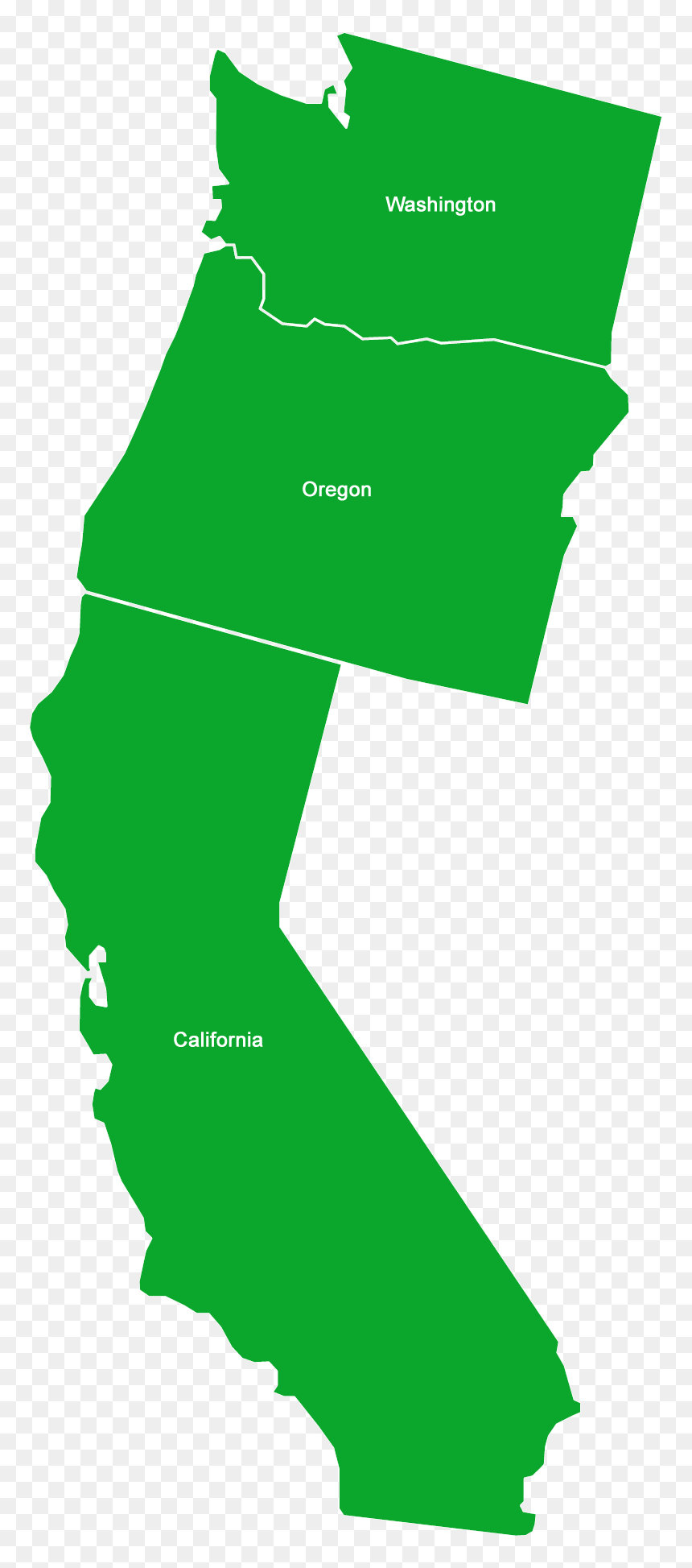 West Coast States Outline, HD Png Download - california outline png