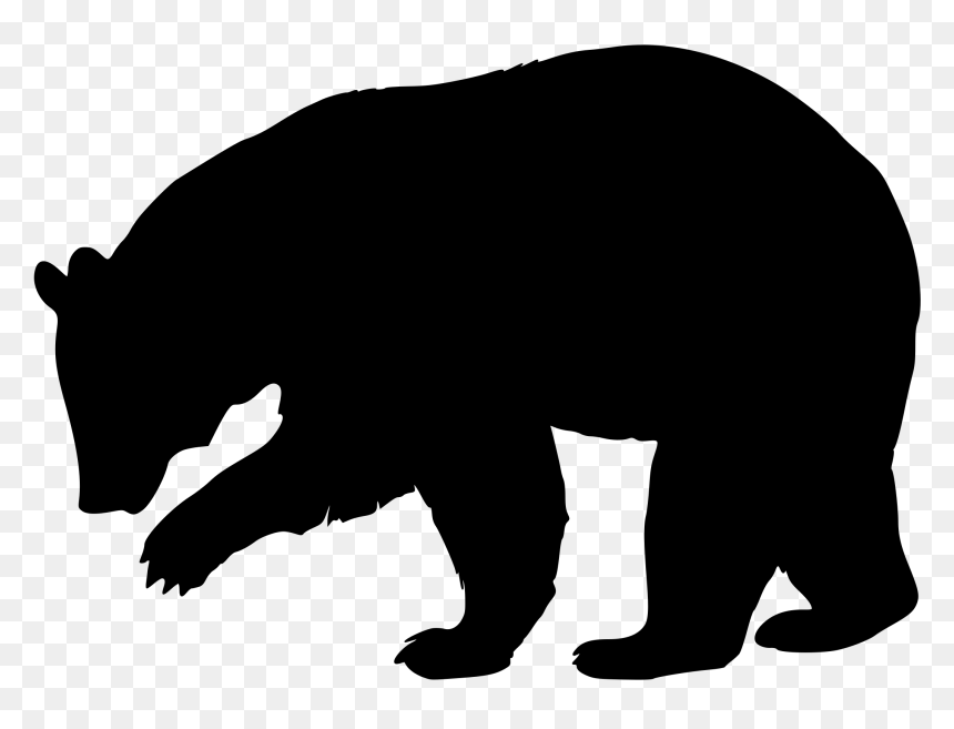 Bear Running Graduate Clipart Clip Black And White - Black Bear Silhouette Png, Transparent Png - graduation silhouette png