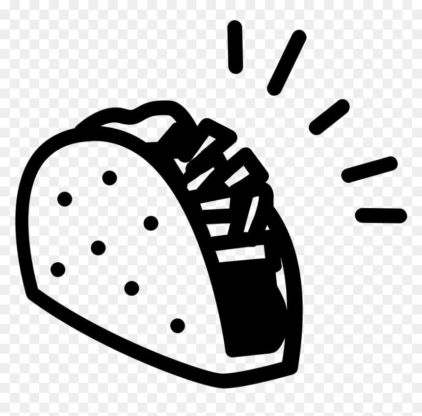 Taco Tuesday Clipart Black And White , Png Download - Taco Png Black And White, Transparent Png - taco clipart png