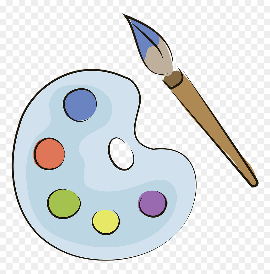 Painter Palette And Brush Clipart, HD Png Download - painter png