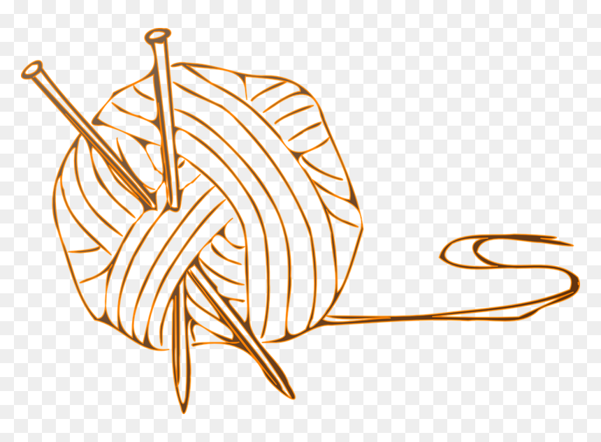 Wool Ball Yarn Needles Craft - Knitting Clip Art, HD Png Download - yarn ball png