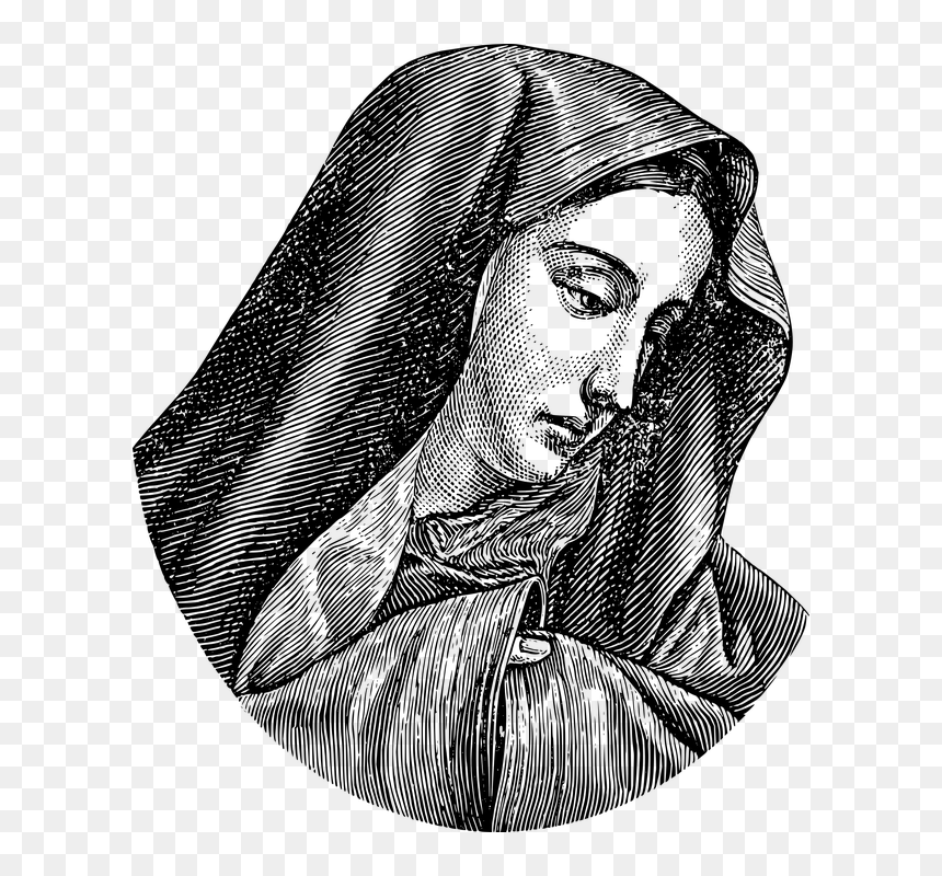 Virgin Mary Pen Drawing, HD Png Download - virgin mary png