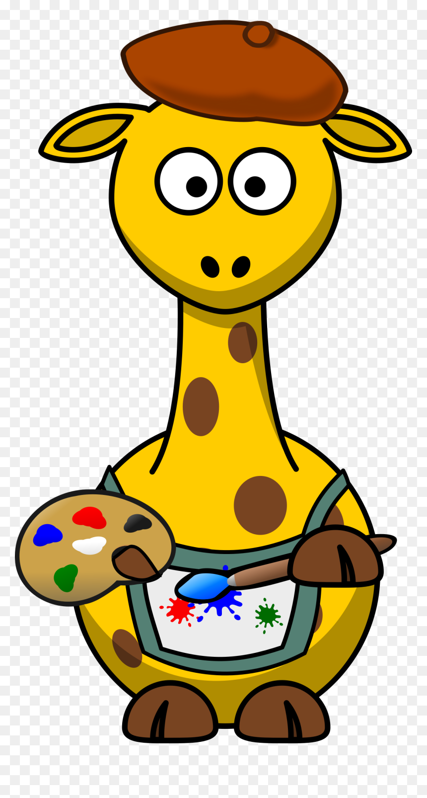 Giraffe Painter Clip Arts - Clipart Animals Cartoon, HD Png Download - painter png