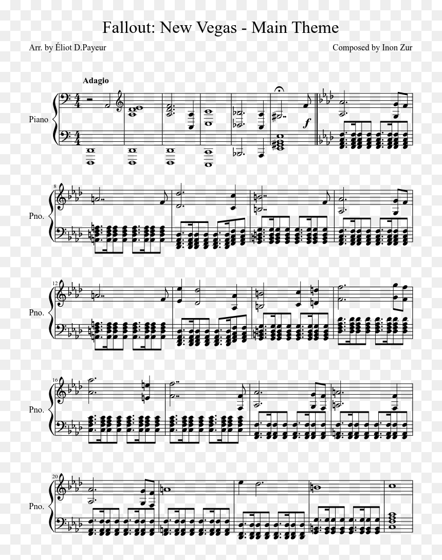 Stone Tower Temple Piano Sheet Music - Milagro Marcos Vidal Partitura, HD Png Download - fallout new vegas logo png