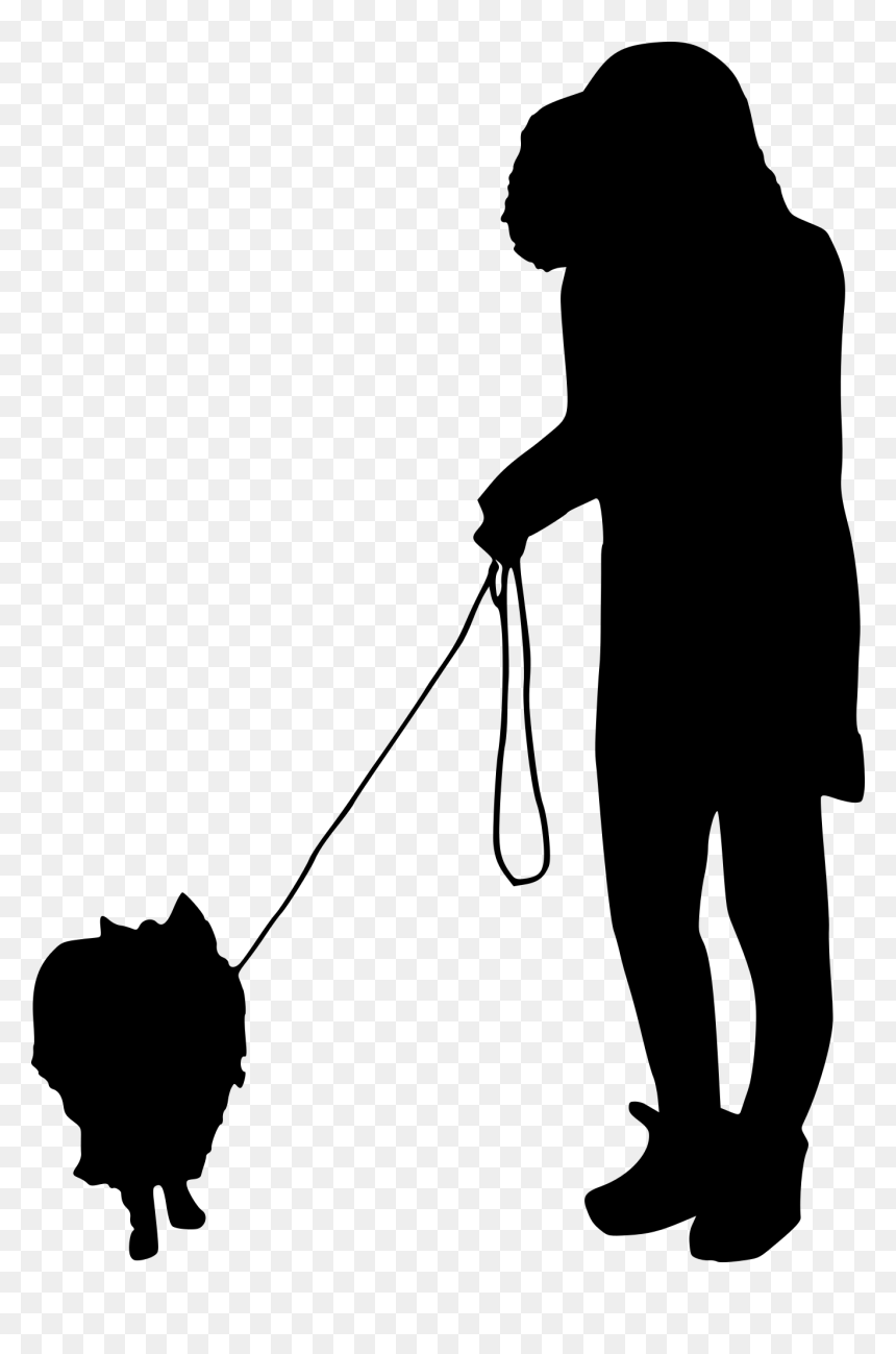 People Walking Silhouette Png, Transparent Png - leash png