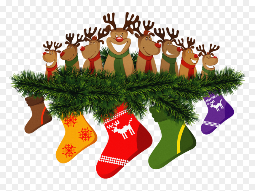 Clipart Socks Xmas - Christmas Reindeer, HD Png Download - christmas stockings png