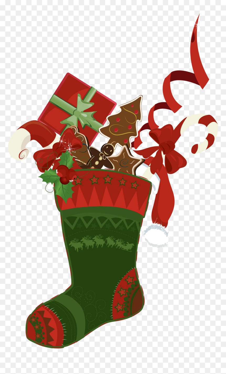 Stockings Decoration Christmas Drawing Free Hd Image - Drawing Of Christmas Stocking, HD Png Download - christmas stockings png