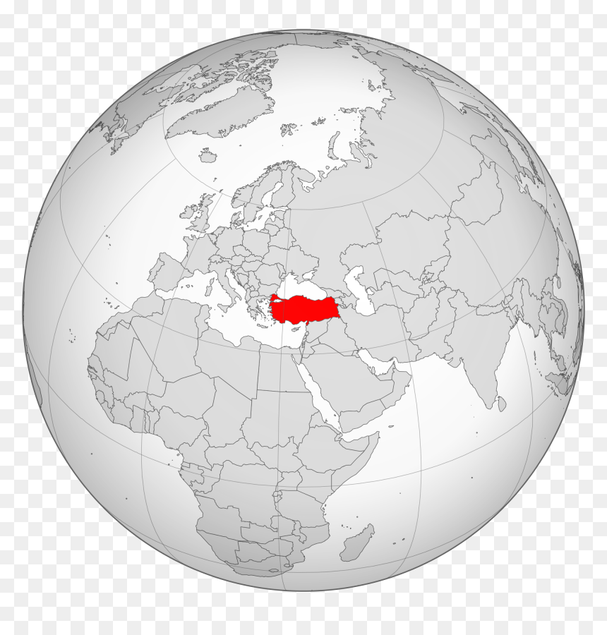Turkey Map Globe Transparent Background Middle East - Norway To Pakistan Map, HD Png Download - turkey transparent png