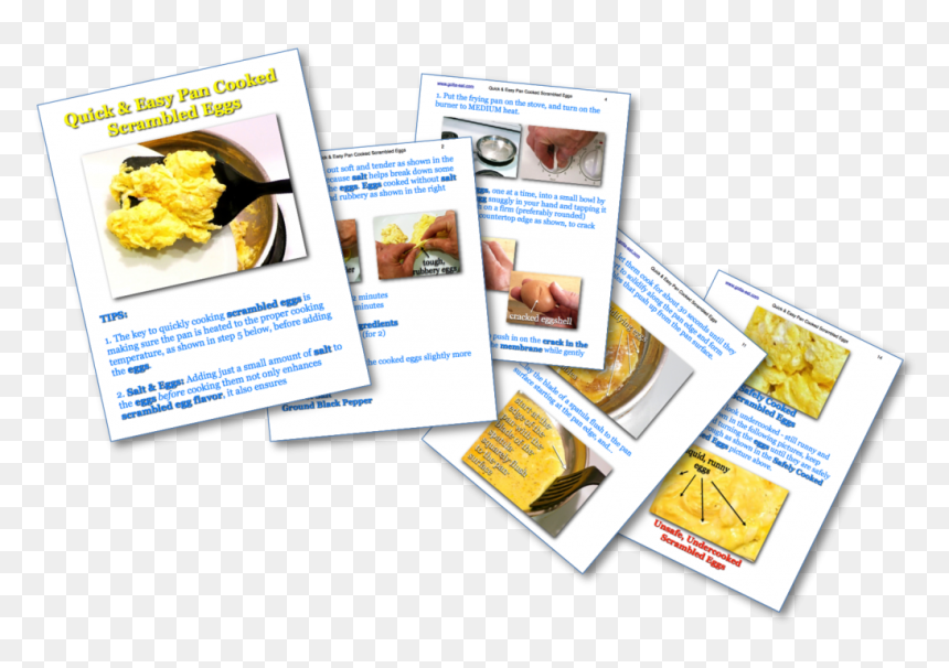 Pan Cooked Scrambled Eggs Picture Book Recipe Pages - Flyer, HD Png Download - scrambled eggs png