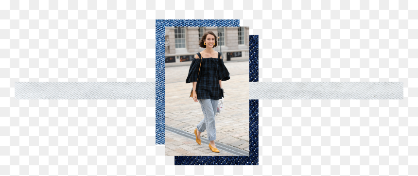 Woman Wearing Vintage Jeans, HD Png Download - etsy png
