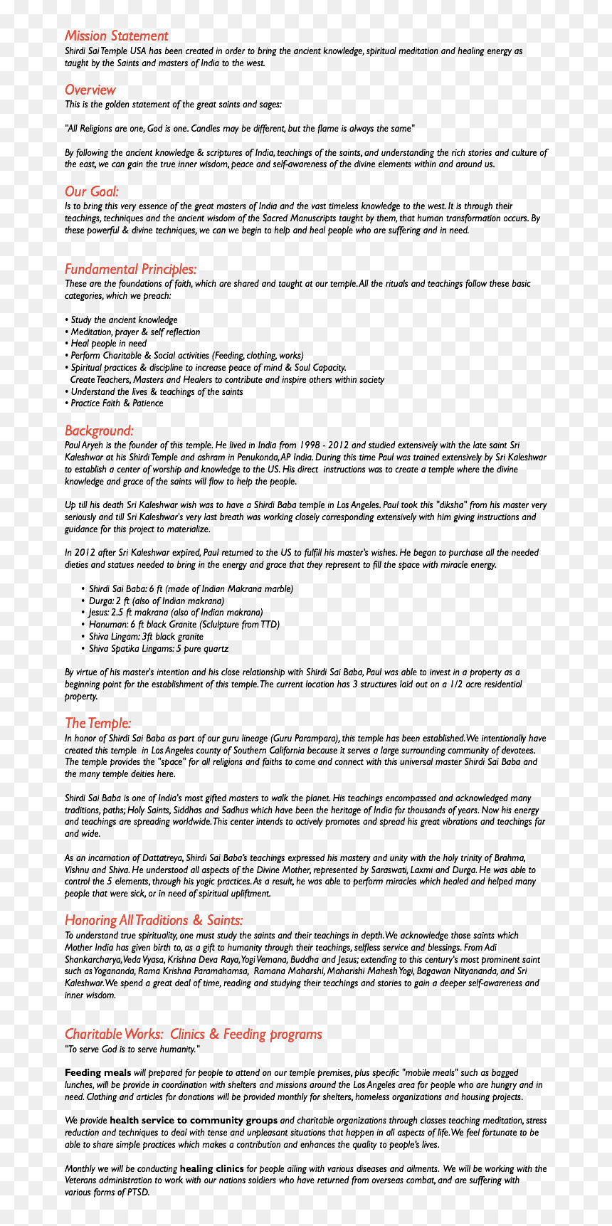 Mission Statement Shirdi Sai Temple Usa Has Been Created - Lies Within You, HD Png Download - saraswati god png