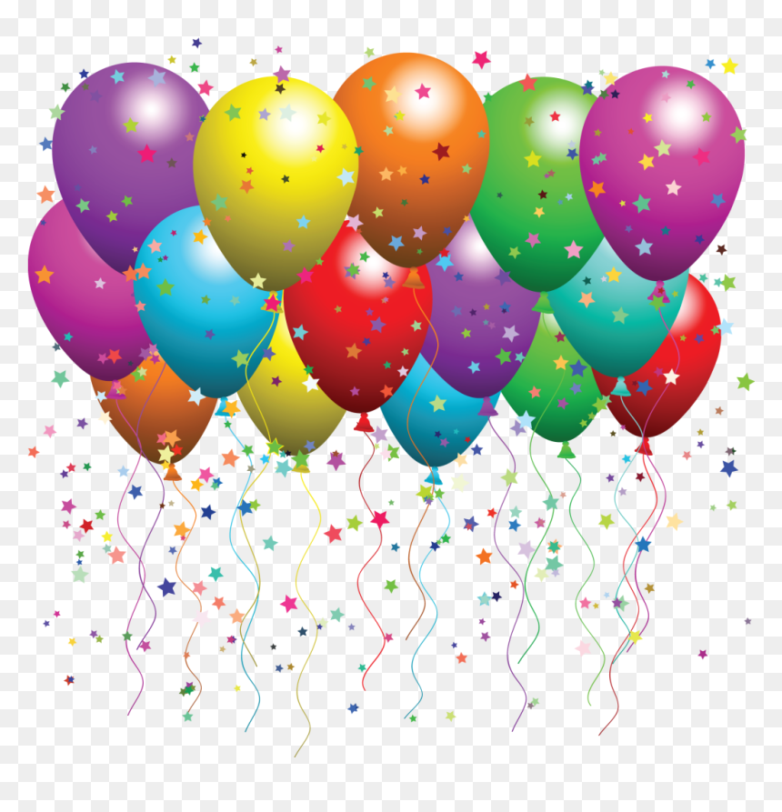 Party Balloons, HD Png Download - adult birthday background png