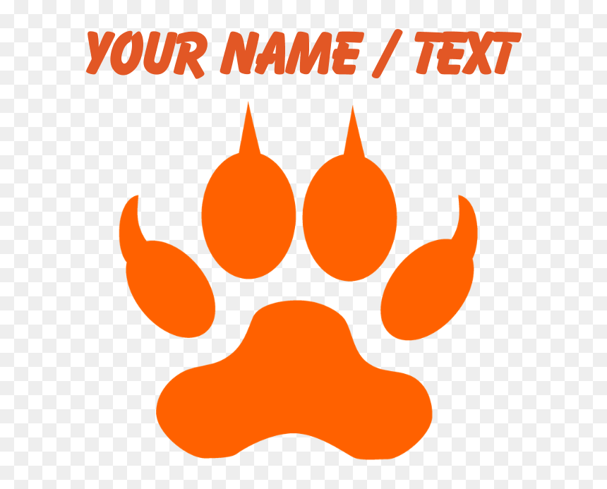 Custom Wolf Print Sports Clipart , Png Download - Wolf Orange Paw Print, Transparent Png - wolf paw print png