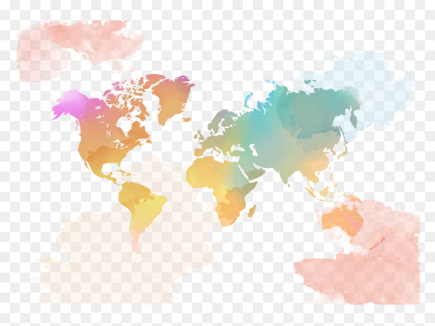 Africa World Map Globe - World Map Watercolor Free, HD Png Download - map png images