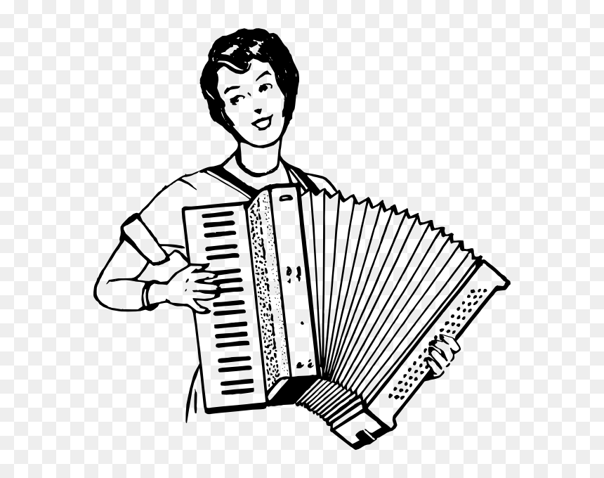 Woman Playing Accordeon Clip Art - Neutral Milk Hotel Accordion Peas, HD Png Download - acordeon png