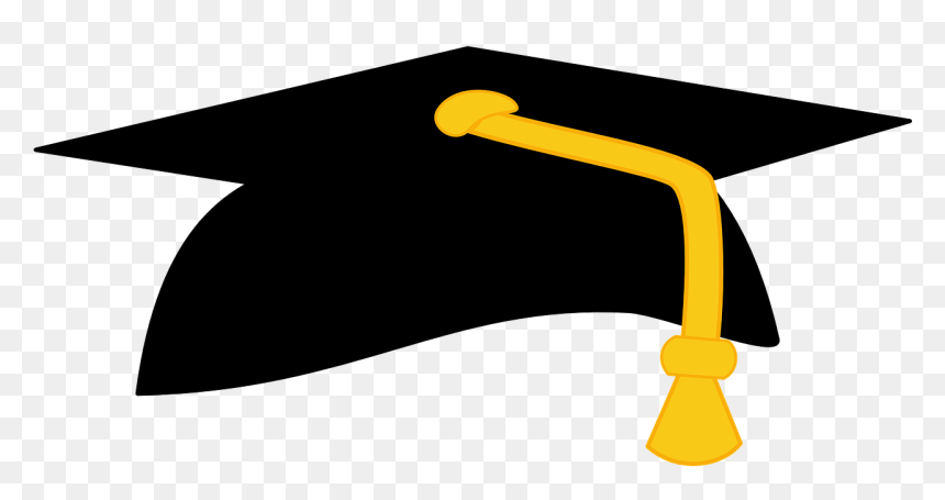 Graduation Cap Black And Gold, HD Png Download - education cap png