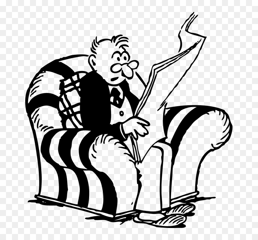 14 Cliparts For Free - Man Reading Newspaper Drawing, HD Png Download - retirement png